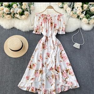 Women fashion floral print dress